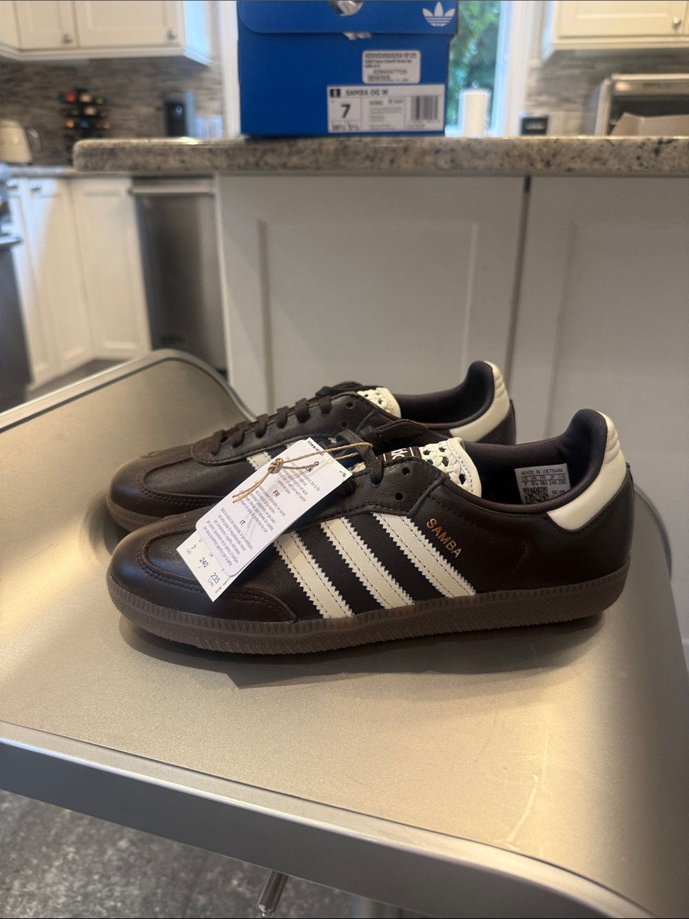 NIB adidas Samba OG Brown & White Leather Sneakers